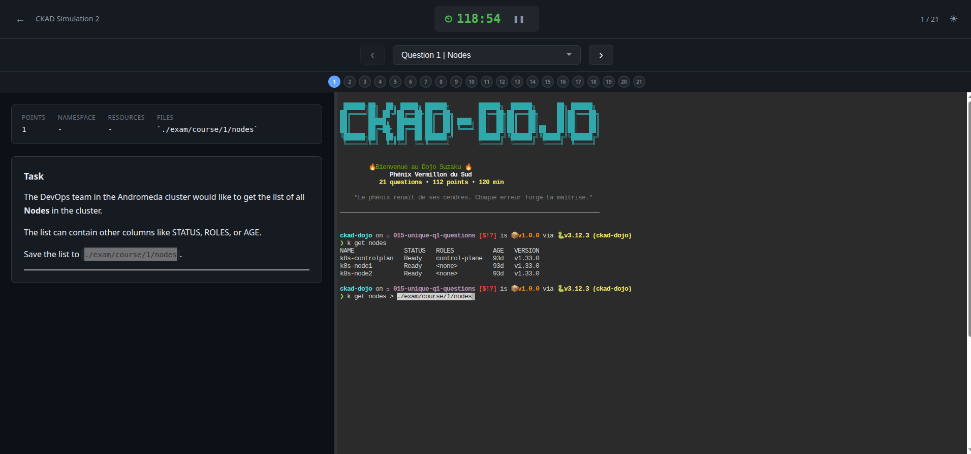 ckad-dojo : un simulateur d'examen CKAD en local