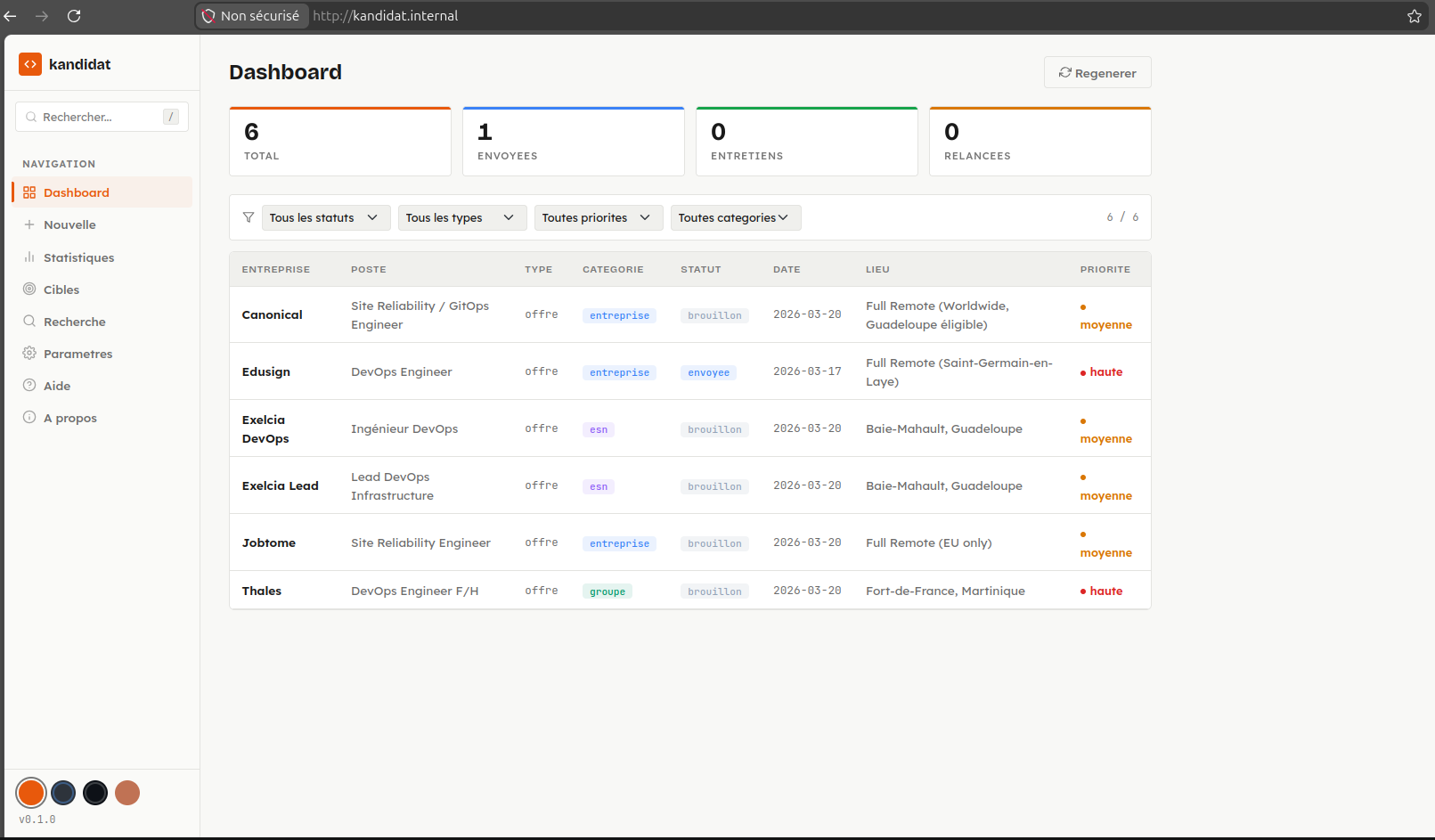 Kandidat — j'avais besoin d'un outil de suivi de candidatures, je l'ai conçu et déployé avec une approche DevOps